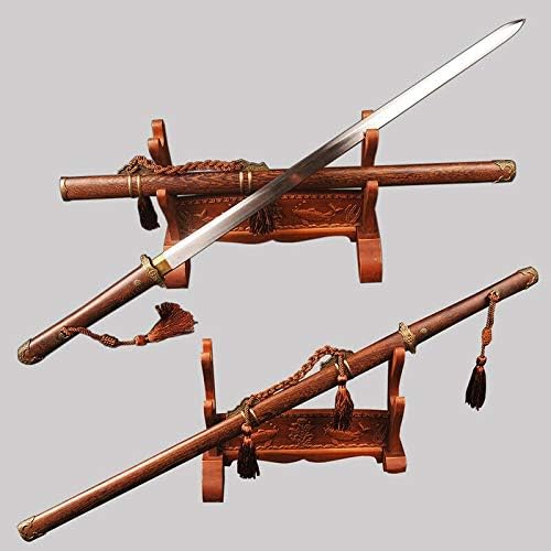 GLW Sword Hand Forged Tang Dynasty Jian Chinese Sword Rosewood Handle Saya High Carbon Steel Blade Sharp