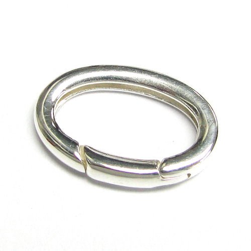 .925 Sterling Silver Oval Pearl Necklace Enhancer Shortener Lobster Spring Ring Connector Clasp Lock 20mm