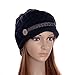 Senchanting Women's Winter Snowboarding Knit Snow Warm Hat Beanie Crochet Cap (Button Black)