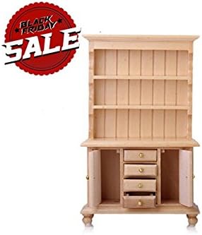 Gold Wing 1/12 Dollhouse Miniature Furniture Multifunctional Wooden Bookshelf Bookcase Cabinet (Size: 10.3cm by 4cm by 16.9cm, Color: Yellow)