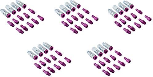 ColorFit by Milton HIGHFLOWPRO S-314VKIT Coupler & Plug Kit - (V-Style, Purple) - 1/4" NPT, (14-Piece) (Fivе Расk)