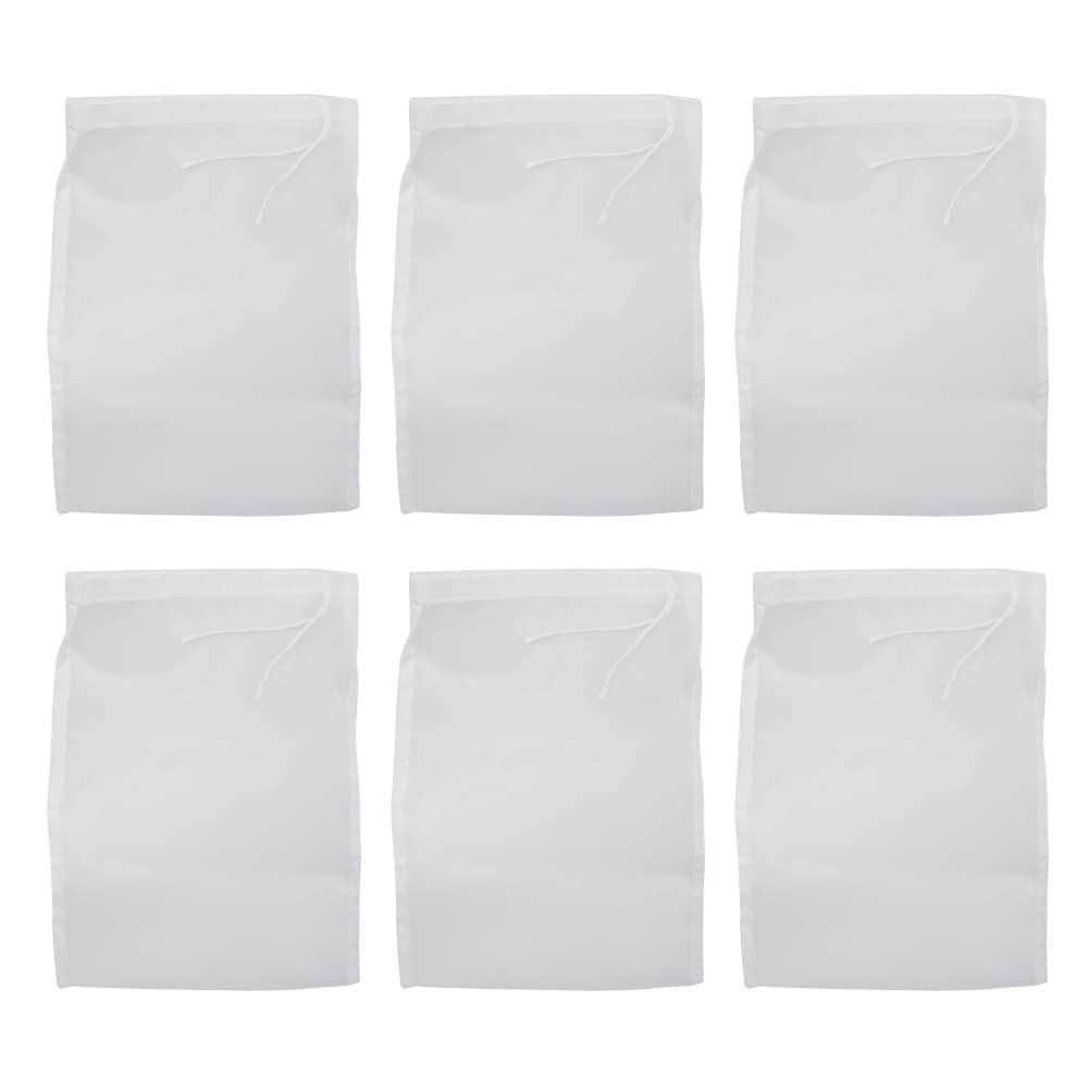 UMCHU Pack of 6 300 Mesh Size Nylon Nut Milk Bags, Fine Mesh Straining Cloth Filter Cloth Washable for Nut Milk Fruit Juice Vegetable Juice (15 x 20 cm)