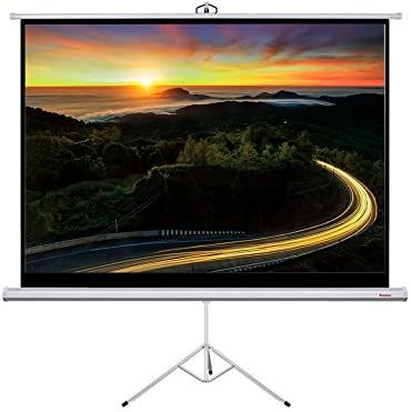 Crazyworldstore 100" Portable Projector Screen Adjustable Projection Screen Pull Up Foldable Stand (Tripod 100" 16:9)