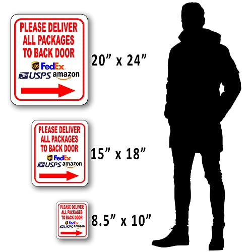 Please Deliver All Packages to Back Door Right Arrow Delivery Sign for
