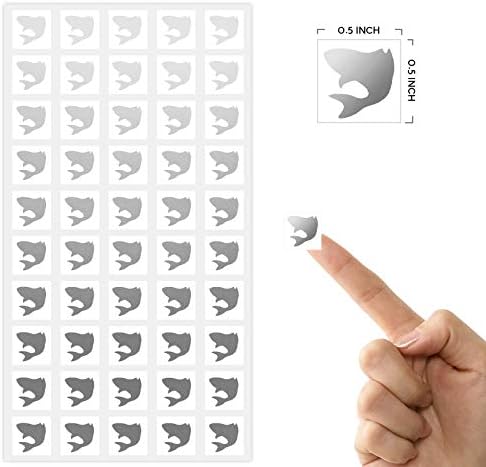 Wedding Meal Stickers - White Square Stickers - Wedding Meal Indicator Stickers - Meal Choice Stickers (50 Stickers - Fish, Silver)