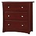Storkcraft Crescent 3 Drawer Chest, Cherry, Kids Bedroom Dresser with 3 Drawers, Wood & Composite Construction, Ideal for Nursery, Toddlers Room, Kids Room