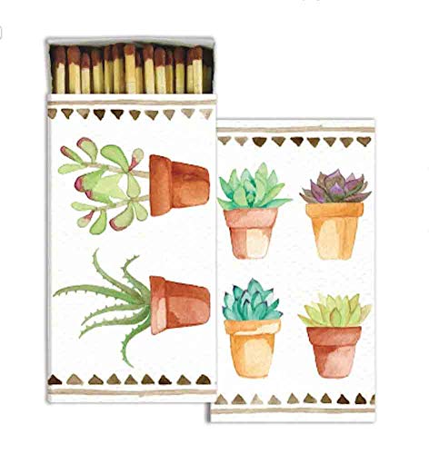 HomArt Watercolor Succulents Match Box