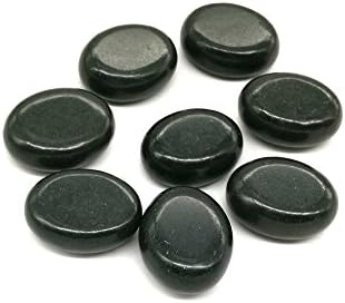 Romonacr 8Pcs Professional Small Massage Hot Stone Set Natural Lava Heated Stones Basalt Warmer Rock for Spa, Massage Therapy 1.18 x 1.57x 0.78in(3x4x2cm) Black