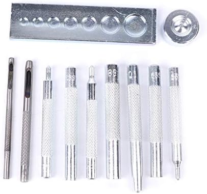 Yanhonin 11Pcs Die Hole Punch Button Snap Rivet Setter Base Kit, Leather Craft DIY Tool