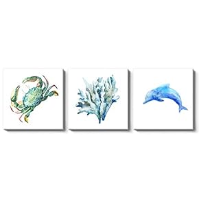 3 Piece Canvas Wall Art for Living Room Bedroom Home Artwork Paintings Cartoon Ready to Hang - 12"x12"x3 Panels