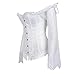 lttcbro Women's Sexy Gothic Victorian Corset Vintage Lace up Bustier White 2XL