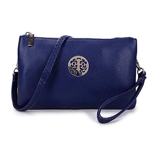 AOSSTA Small Cross Body Bag for Women Cell Phone Shoulder Bag with Long Strap Clutch Bag Evening Bag for Girls (Navy)