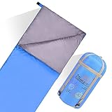 JBM Sleeping Bag with Compact Bag 4 Seasons 30℉(0℃)/60°F(30°C Multi Color Blue Green Insulated Waterproof and Repellent Envelope Printed Pattern