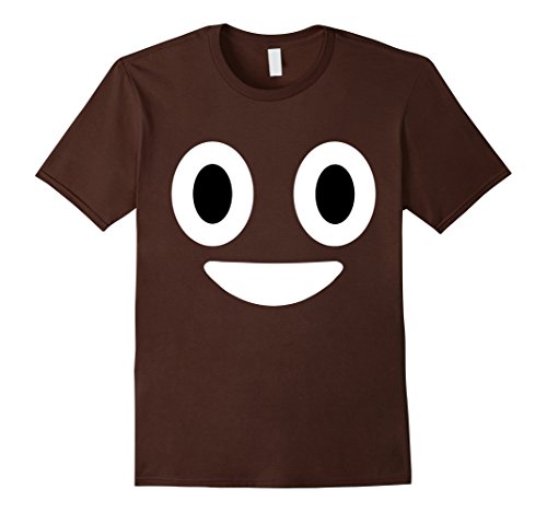 Men's Cool Poop Face Eyes Emoji T-shirt Funny Emoticon T-Shirt Small Brown