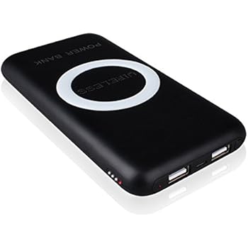 Qi Wireless Power Bank Cloele High Capacity 12000 Mah Portable Power Bank and Wireless Charger External Battery Pack 2 in 1 With Dual Fast Charging Port For IPhone 8 , Galaxy Note 8 And More -Black