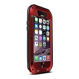 Love Mei Shockproof Waterproof Dust/Dirt/Snow Proof Aluminum Metal Gorilla Glass Protection Case Cover for Apple iPhone 6 Plus 5.5