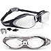 Swim Goggles | Swimming Goggles For Men Women Adults - Best Non Leaking Anti-Fog UV Protection Clear Vision - Free Goggle Case Nose and Ear Plugs Black Mirrored | U-FIT