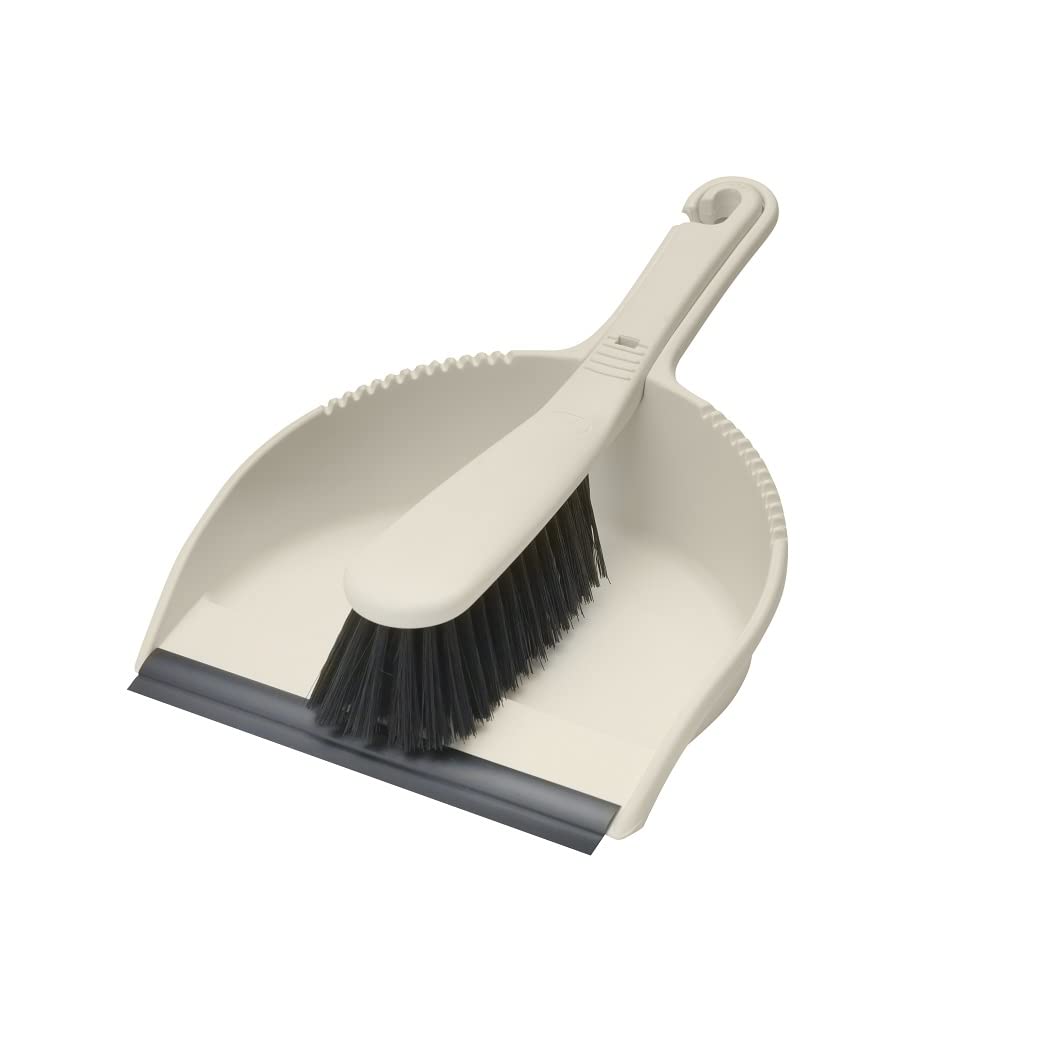 Addis Dustpan and Soft Brush Set, Linen Cream