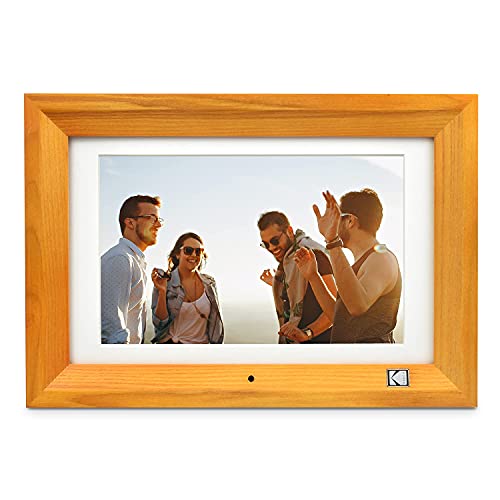 Kodak 10.1 Inch Wood Digital Picture Frame with Remote Control, IPS