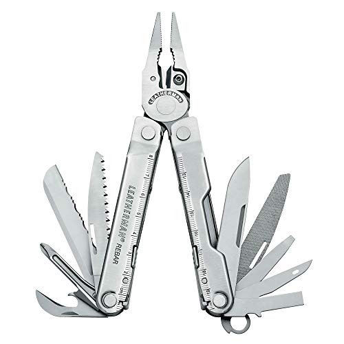 Leatherman Rebar MultiTool, Stainless Steel with Leather Sheath (FFP