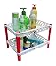 Honla 2-Tiered Plastic Bathroom Shelves Organizer with Perforated Storage Baskets-Small Shelving Units/Drying Rack for Bath Organization,Free Standing,Red and White