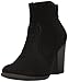 Breckelle's Heather-34W Faux Suede Chunky Heel Synthetic Ankle Boots for Women, Black Suede, 8