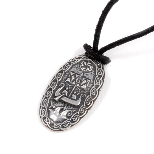 St Justin, Pewter Traveller's Charm Pendant - Leather Thong