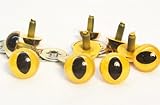 Sassy Bears 18mm Light Yellow Cat Reptile Safety Eyes for Bear, Doll, Puppet, Plush Animal and Craft - 10 Pairs