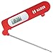 Habor Digital Meat Thermometer Cooking Temperature Kitchen Instant Read Sensor with Largre LCD, Folding Long Probe for BBQ Grill Smokers Chicken Turkey Cake Brewing Milk Ruby Red