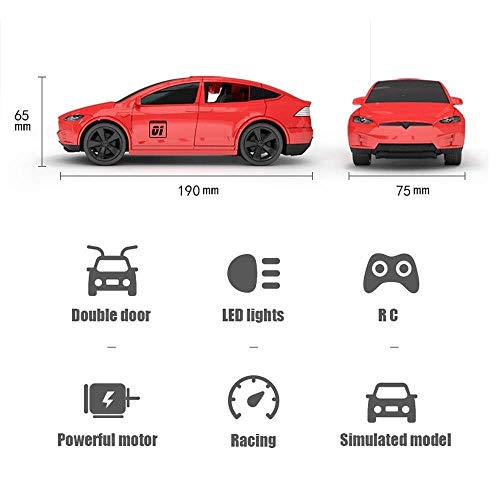 SSBH Tesla Rechargeable 2.4G RC Vehicle Sports Race Model Radio Controlled Electric Toy Car Children's Wireless Remote Control Racing Drift Open Door Drifting/Stunts Toys for Kids Girls Easter - Thumbnail 5