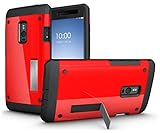 OnePlus 2 Case - TUDIA Ultra Tough OMNIX [Heavy Duty] Hybrid Full-Body Protective Case with Front Cover and Built-in Screen Protector/Impact Resistant Bumpers Cover for OnePlus Two (Red)