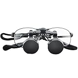 Denshine Dentist Dental Surgical Medical Binocular Loupes 3.5X 320mm Optical Glass Loupe (Black). High-end Luxury Metal. FDA/CE/ISO13485 Certification