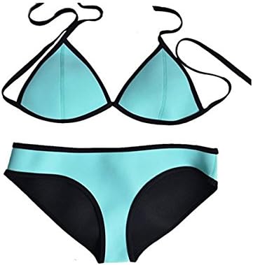 Justin Tope Soft Women's sexy Push up Padded Bikini Set Beach Wear blue