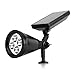 Exlight Outdoor LED Solar Spotlight Light/ In-ground Lights –Waterproof, Flag 180°angle Adjustable and 4 LED Solar Outdoor Lighting, Spotlights, Security Lighting for Garden, Pool Pond Patio, Deck, Yard, Garden