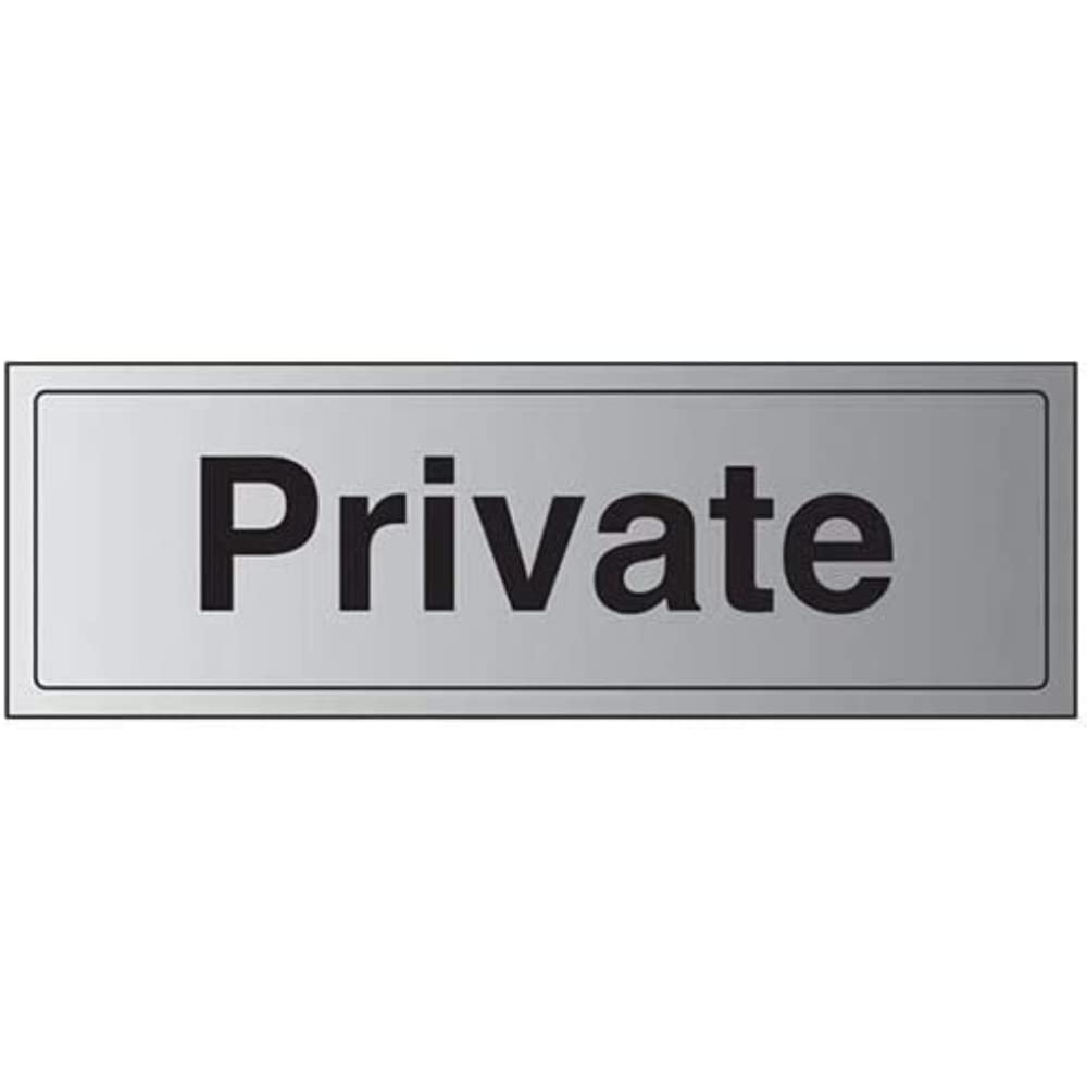 V Safety General Door-Private Sign - 300mm x 100mm - 1.6mm Alu Rigid Plastic