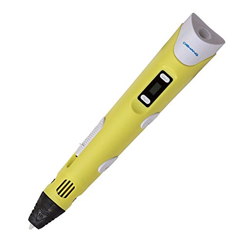 KSRplayer Upgraded Version ABS Filament Auto In/Out 3D Drawing Printing Magicpen Pen V2.0 With LED Free Filament For Children Printing Artist Drawing Doodler Automatic Feed /Out (Yellow)