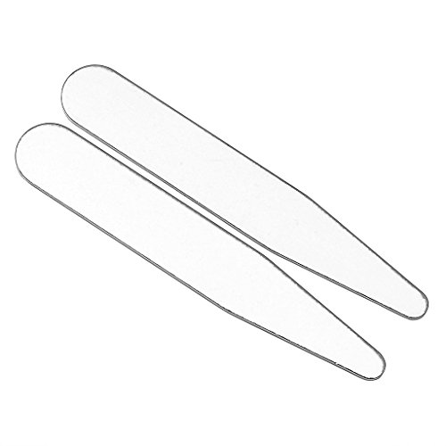 Zysta Free Engraving - Personalized Custom 8pcs Top Quality Silver Metal Collar Stays Bones Stiffeners For Dress Shirts 4 Sizes Set, 2.2" 2.5" 2.75" 3" - Thumbnail 3