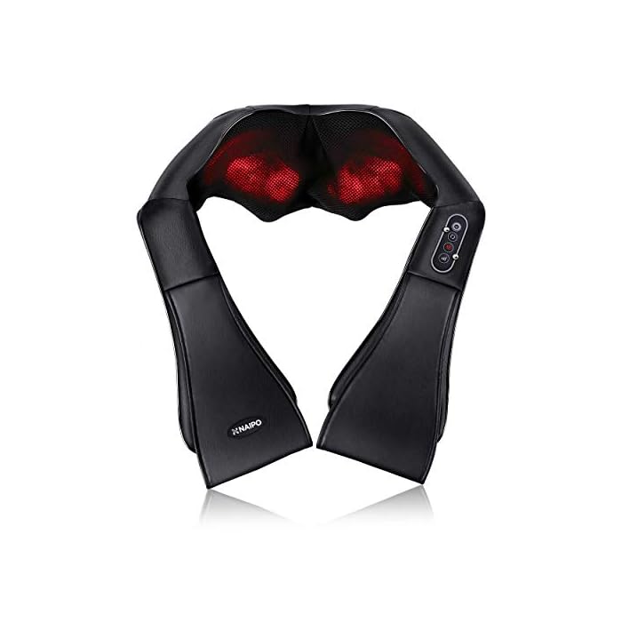 Naipo Shiatsu Back and Neck Massager with Heat Deep Kneading Massage for Neck, Back, Shoulder, Foot and Legs, Use at…