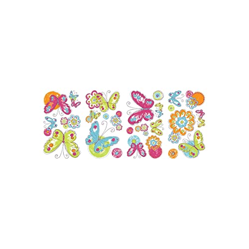 RoomMates RMK2325SCS Vibrant Brushwork Butterfly Peel and Stick Wall Decals