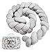 Hbitsae Baby Crib Bumper Knotted Braided Plush 78.7 inch 2m Baby Crib Bumper Knotted Nursery Gift Pillow for Newborns Bed Sleep Bumper (Gray)