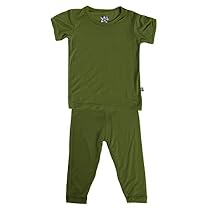 KicKee Pants Short Sleeve Pajama Set Little Boys, Moss, 2T