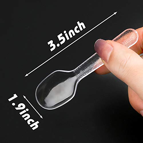 3 otters 100PCS Plastic Tasting Spoons, Disposable Mini Tasters 3.5inch Plastic Spoon Great Disposable Spoons, Extra Sturdy, BPA Free