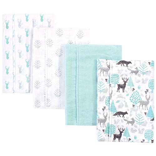 Hudson Baby Unisex Baby Cotton Flannel Burp Cloths, Linocut Woodland Neutral, O…
