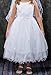 Flower Girl Dress First Communion Sleeveless Embroidery Tulle Dress Big Girl White 8 KD.198