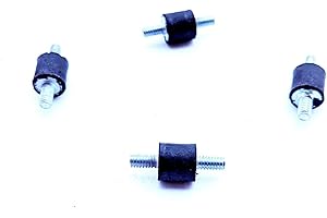 ELGINSCREWSANDBOLTS 4 Rubber Vibration Isolator Mount (5/8 Dia x 5/8 Thick) 1/4-20 x 1/2 Long Studs