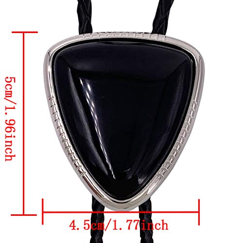XGALBLA Bolo tie Black Stone Vintage Native American Triangle for Men