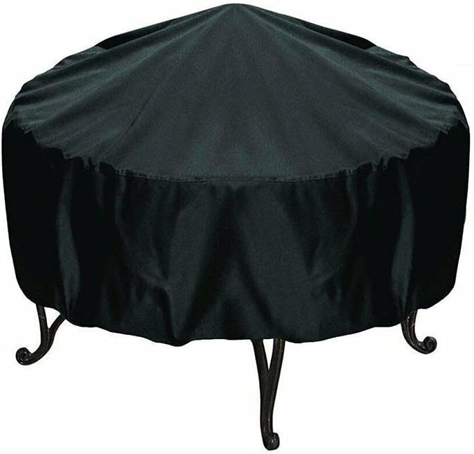 KASIQI Fire Pit Cover, Outdoor Garden Round BBQ Grill Shelter Cover, Patio Furniture Cover Rainproof Dustproof UV Protector Weather Resistant Small Patio Fire Pit Cover Furniture Canopy