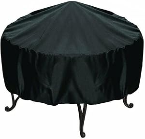 KASIQI Fire Pit Cover, Outdoor Garden Round BBQ Grill Shelter Cover, Patio Furniture Cover Rainproof Dustproof UV Protector Weather Resistant Small Patio Fire Pit Cover Furniture Canopy