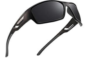 PUKCLAR Sports Polarized Sunglasses for Men Women Driving Sunglasses Cycling Running Fishing Goggles Unbreakable Frame