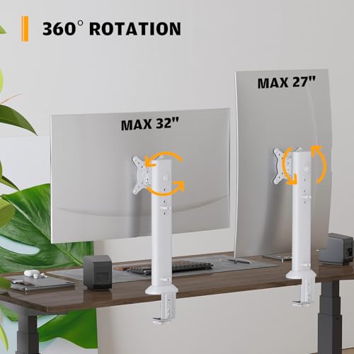 HEMUDU Single Desk Monitor Arm Mount Fits 13" to 32" Flat Curved Computer Screens Swivel Height Adjustable Rotatable Holds up to 77lbs